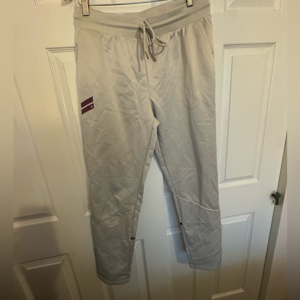 Hurley Men’s Jogger Sweatpants | Medium | Cream/Oatmeal Drawstring Athleisure